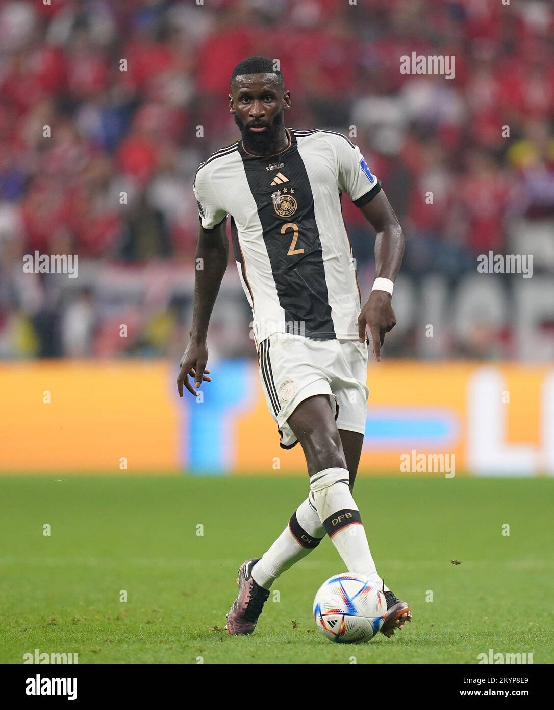 Germany's Antonio Ruediger during the FIFA World Cup Group E match at the Al Bayt Stadium, Al Khor, Qatar. Picture date: Thursday December 1, 2022. Stock Photo