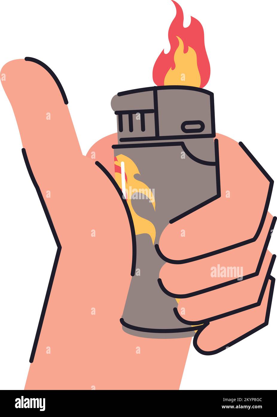 lighter in a hand Stock Vector