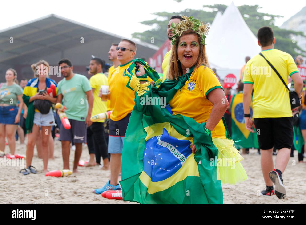 Playing With Fans Brazilian fans gather at street party to support national soccer team ...