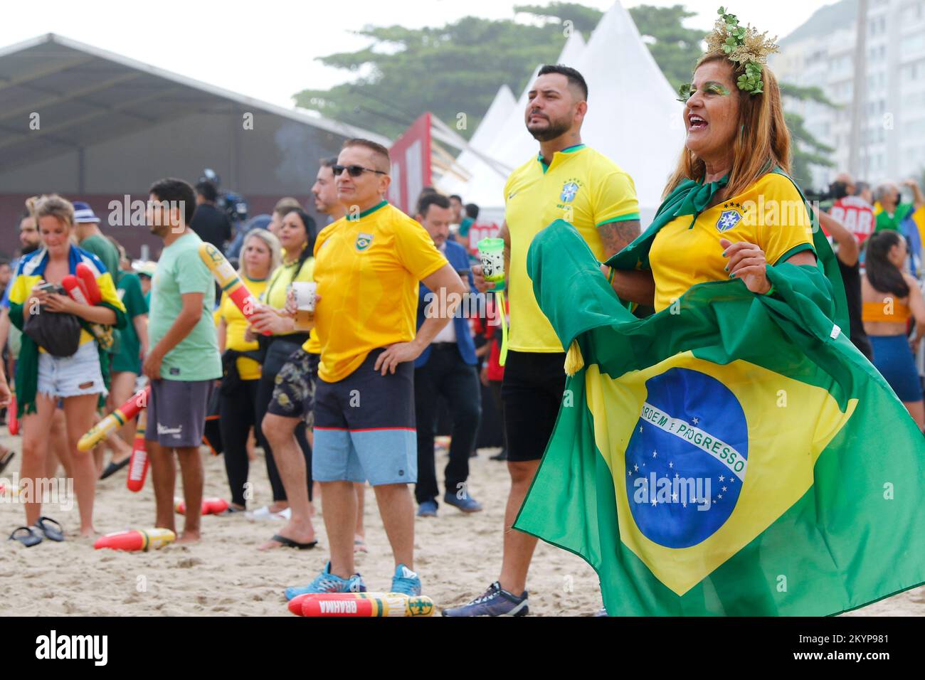 Playing With Fans Brazilian fans gather at street party to support national soccer team ...