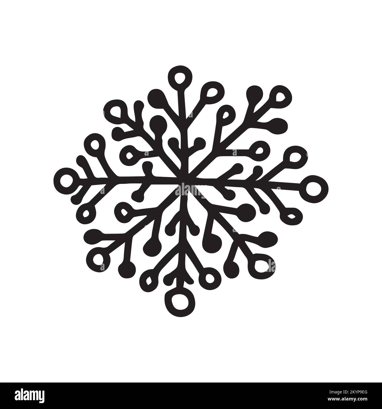 Hand drawn doodle snowflake illustration Stock Vector Image & Art - Alamy