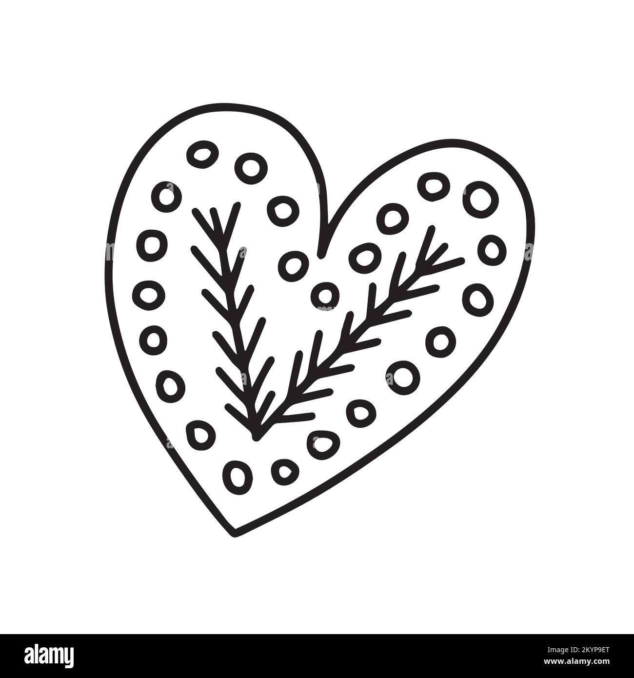 doodle-heart-shape-gingerbread-stock-vector-image-art-alamy