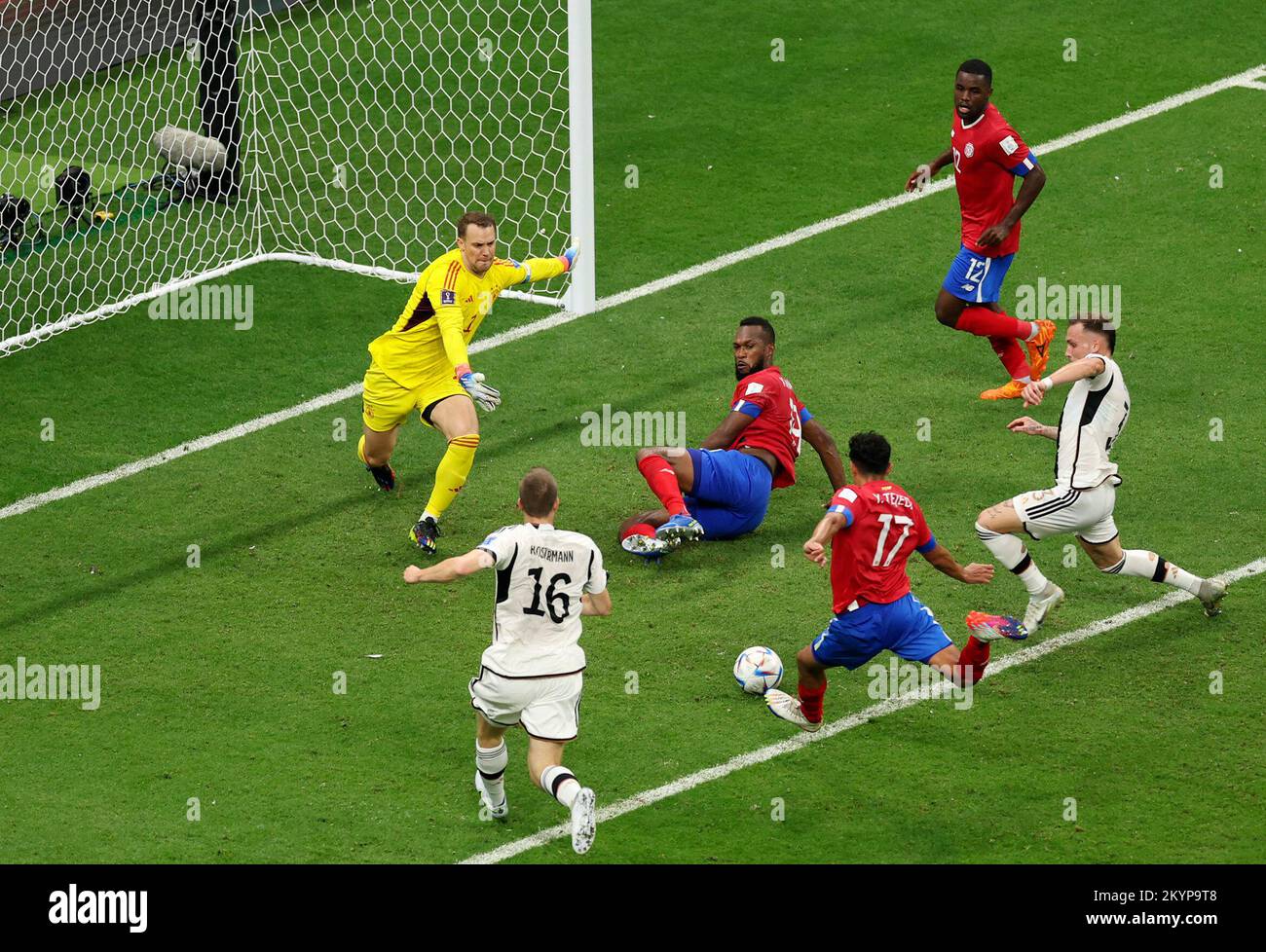 Al Khor, Qatar. 1st Dec, 2022. Yeltsin Tejeda (17) of Costa Rica scores during the Group E match between Costa Rica and Germany at the 2022 FIFA World Cup at Al Bayt Stadium in Al Khor, Qatar, Dec. 1, 2022. Credit: Pan Yulong/Xinhua/Alamy Live News Stock Photo
