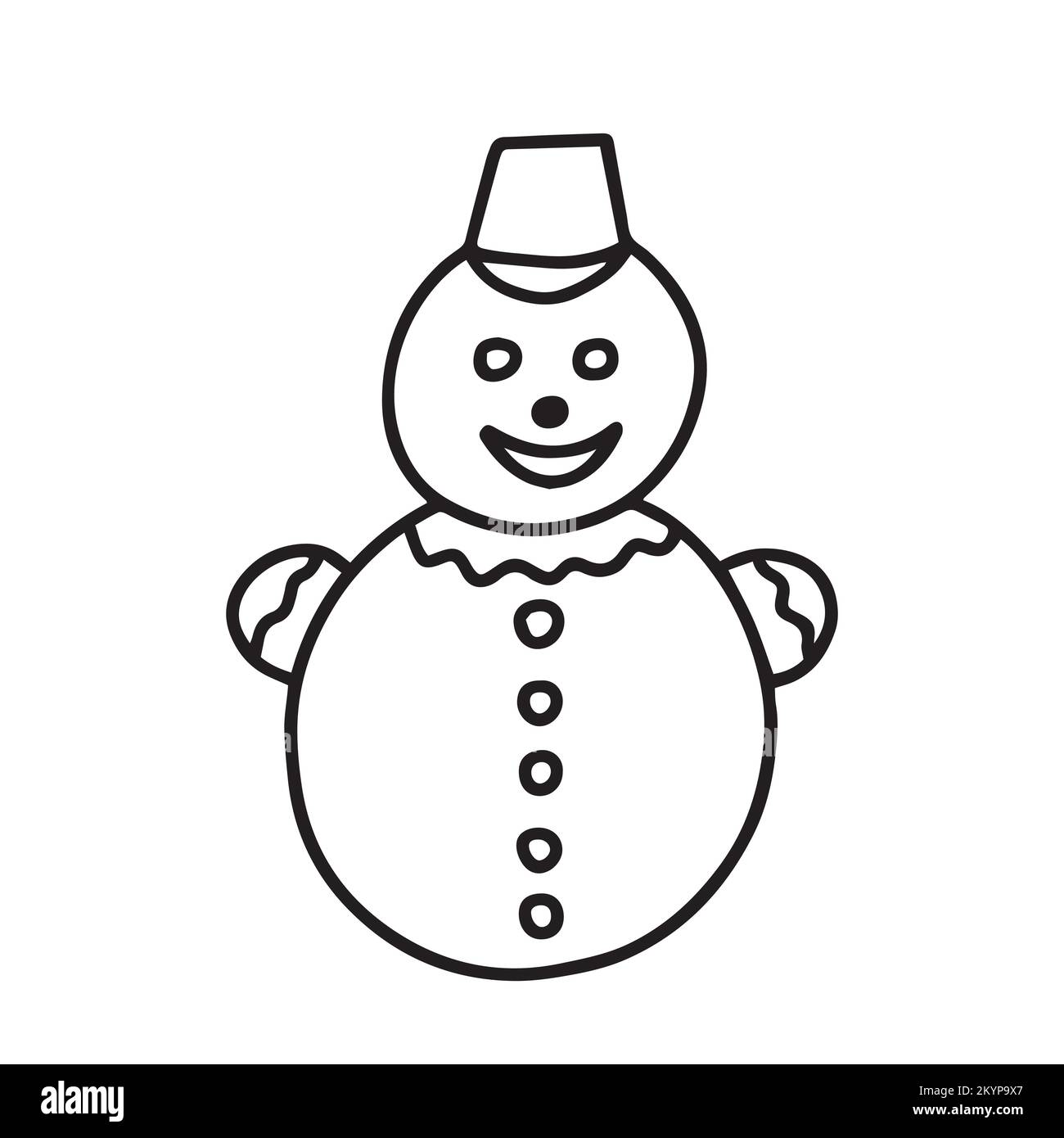 Ginger snowman doodle vector Stock Vector