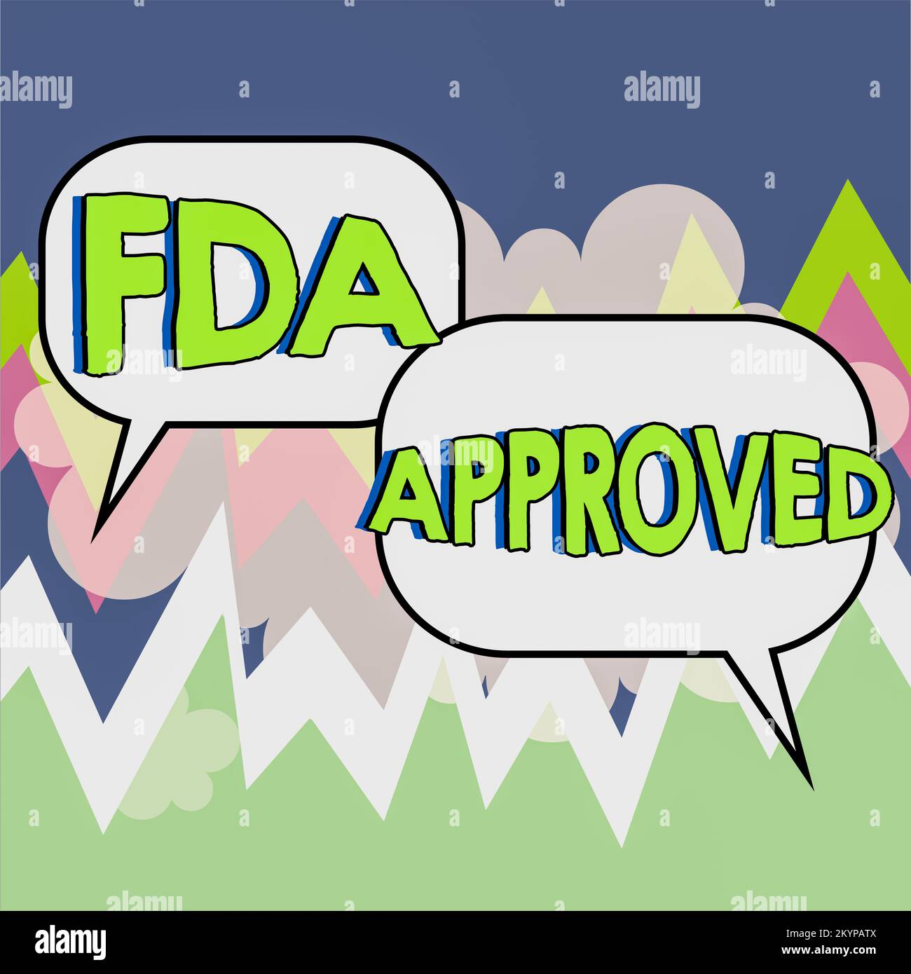 Text showing inspiration Fda Approved. Concept meaning FDA agreed the product or formula is safe