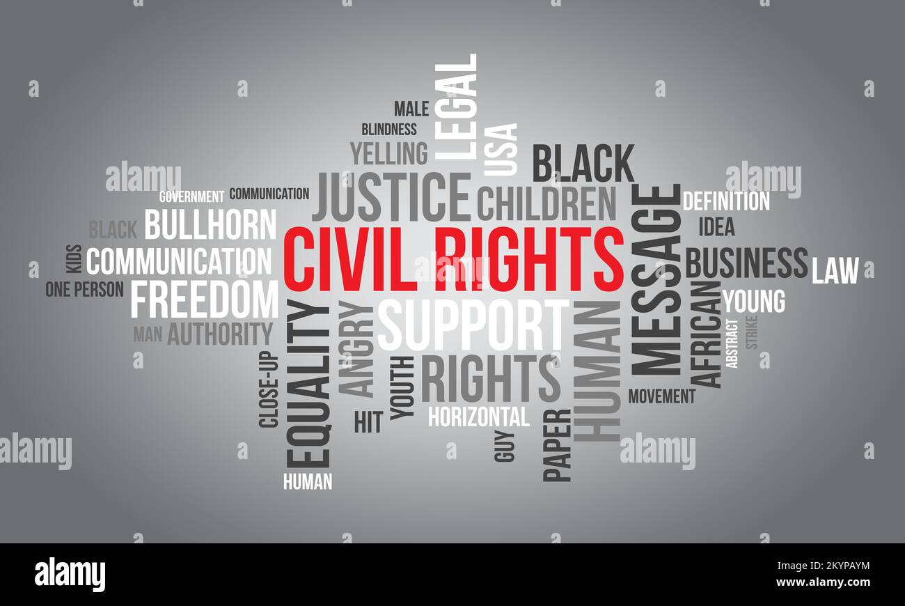 Civil Rights world cloud background. Federal awareness Vector ...
