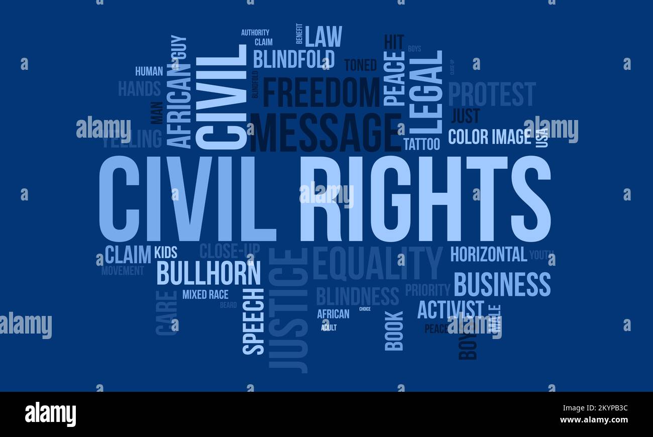 Civil Rights world cloud background. Federal awareness Vector ...