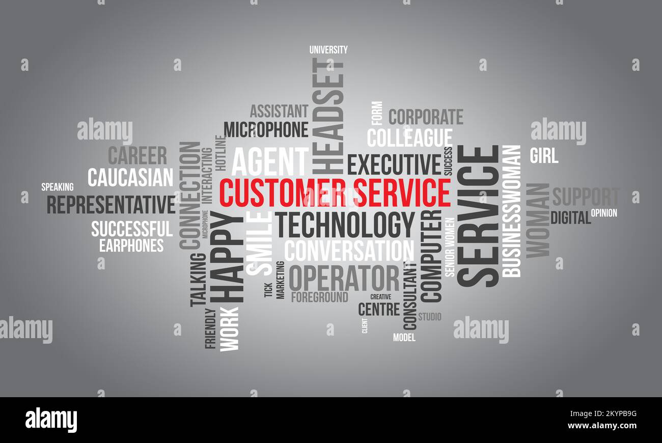Customer Service world cloud background. Careers awareness Vector