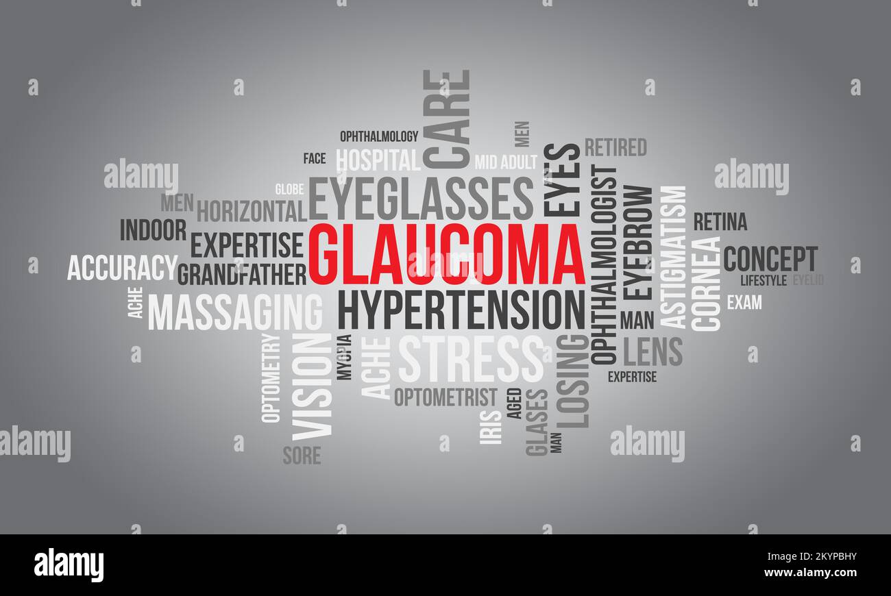 Glaucoma world cloud background. Health awareness Vector illustration design concept. Stock Vector