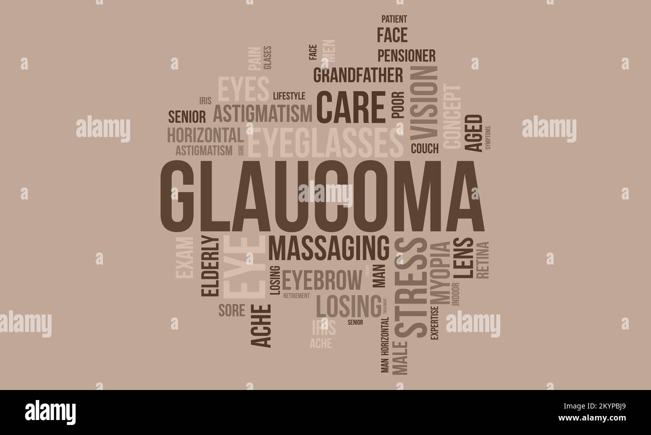 Glaucoma world cloud background. Health awareness Vector illustration design concept. Stock Vector