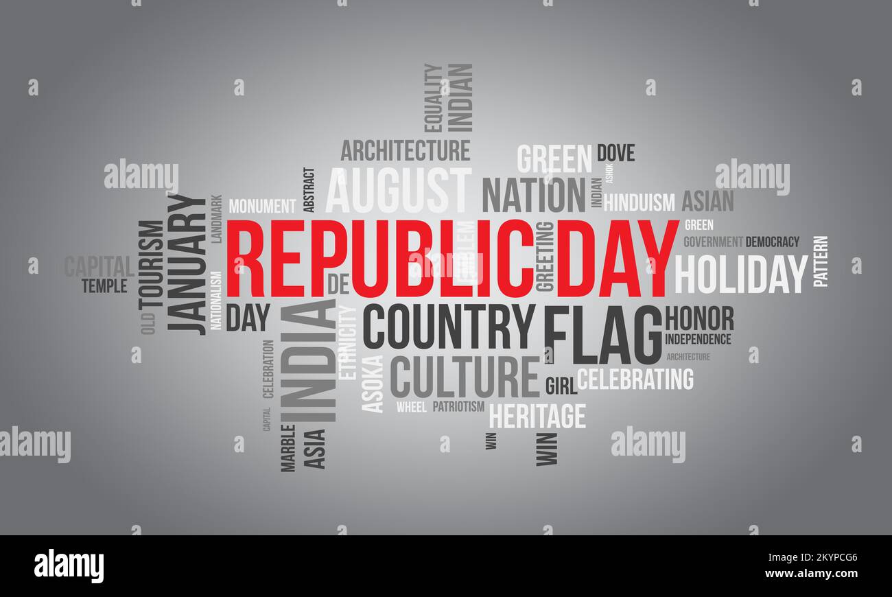 Republic Day  word cloud background. Federal awareness Vector illustration design concept. Stock Vector