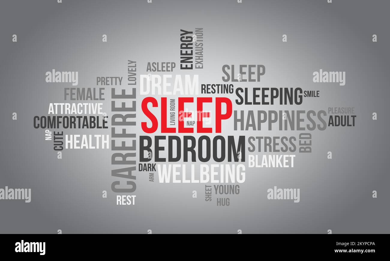 Sleep word cloud background. Health awareness Vector illustration