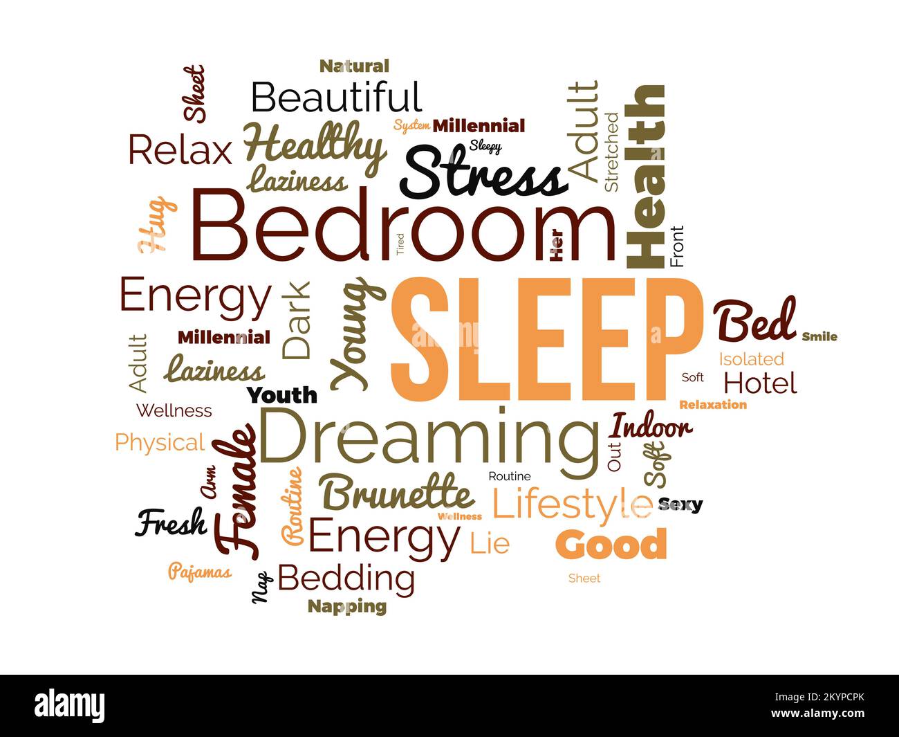Sleep word cloud background. Health awareness Vector illustration