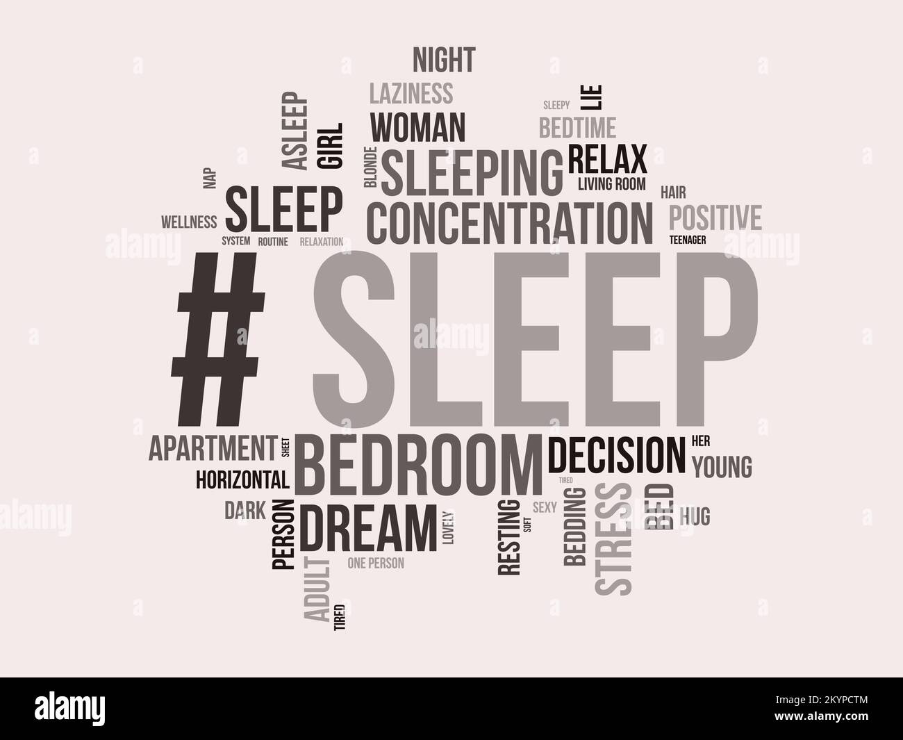 Sleep word cloud background. Health awareness Vector illustration