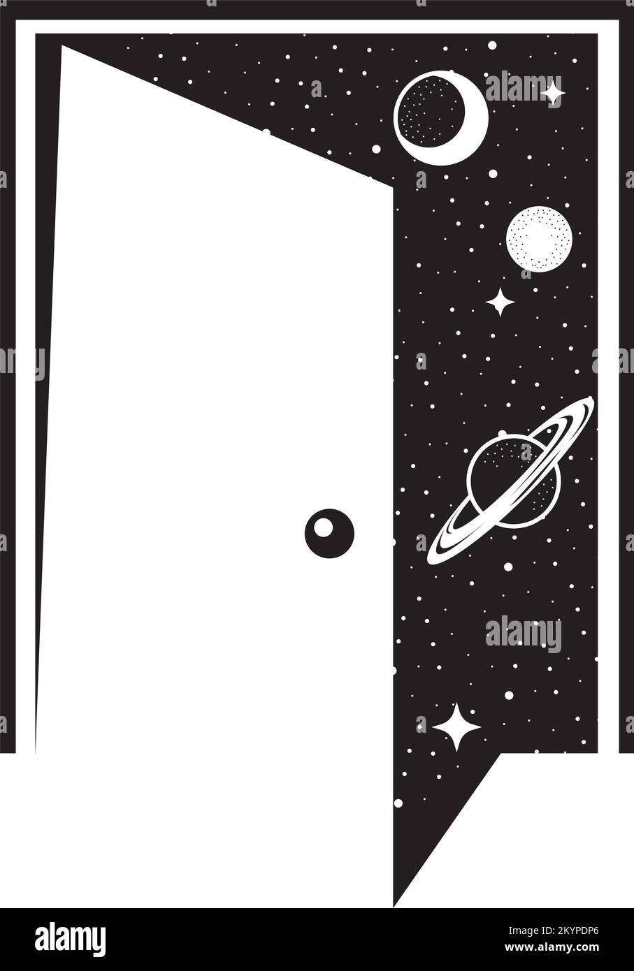 Open door sky Black and White Stock Photos & Images - Alamy