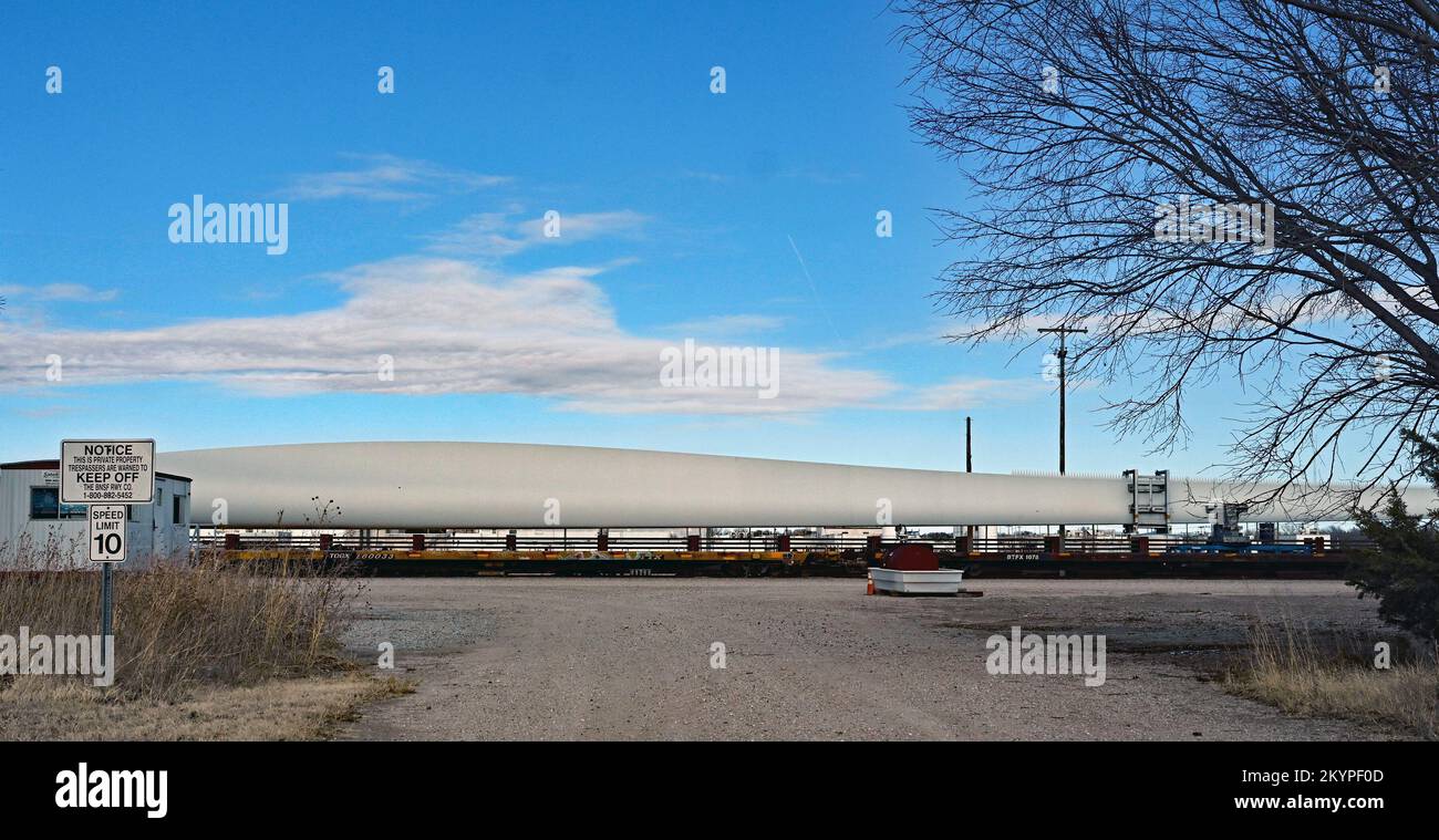 EMPORIA, KANSAS - DECEMBER 1, 2022 A wind turbine replacement 