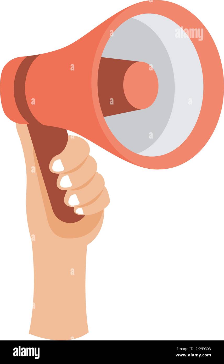 hand with megaphone device Stock Vector Image & Art - Alamy
