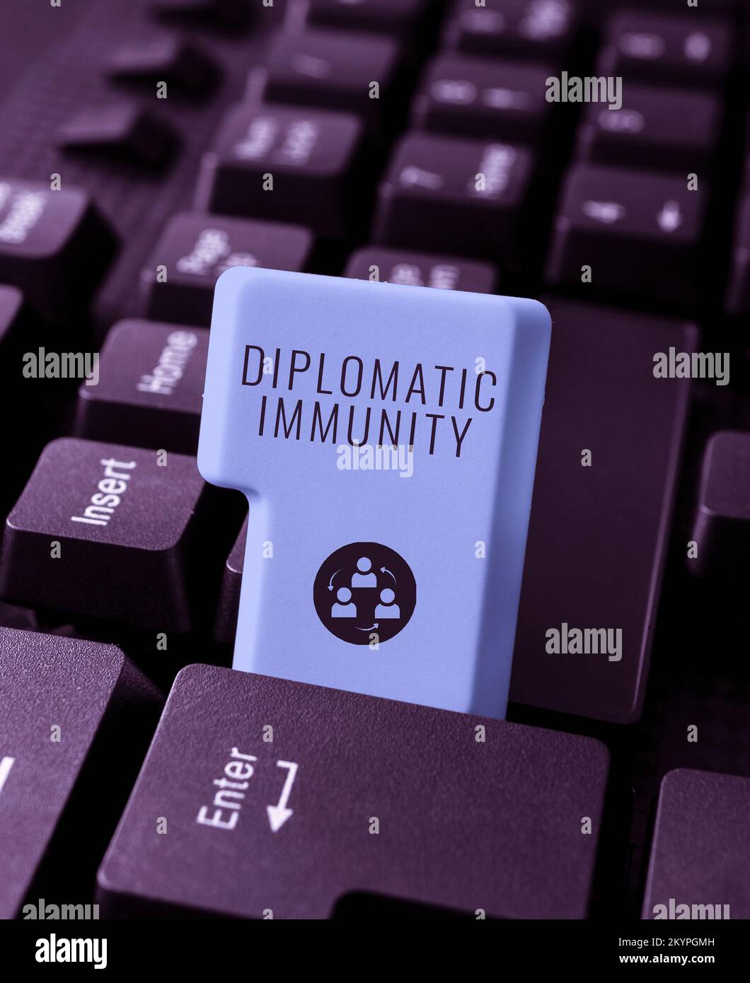 Sign displaying Diplomatic Immunity. Concept meaning law that gives