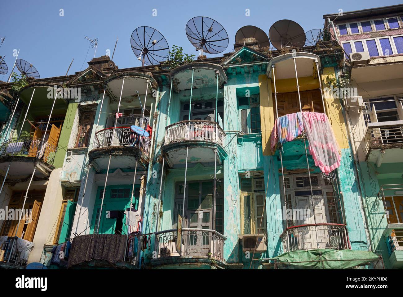 Residential property in downtown Yangon Myanmar Stock Photo Alamy