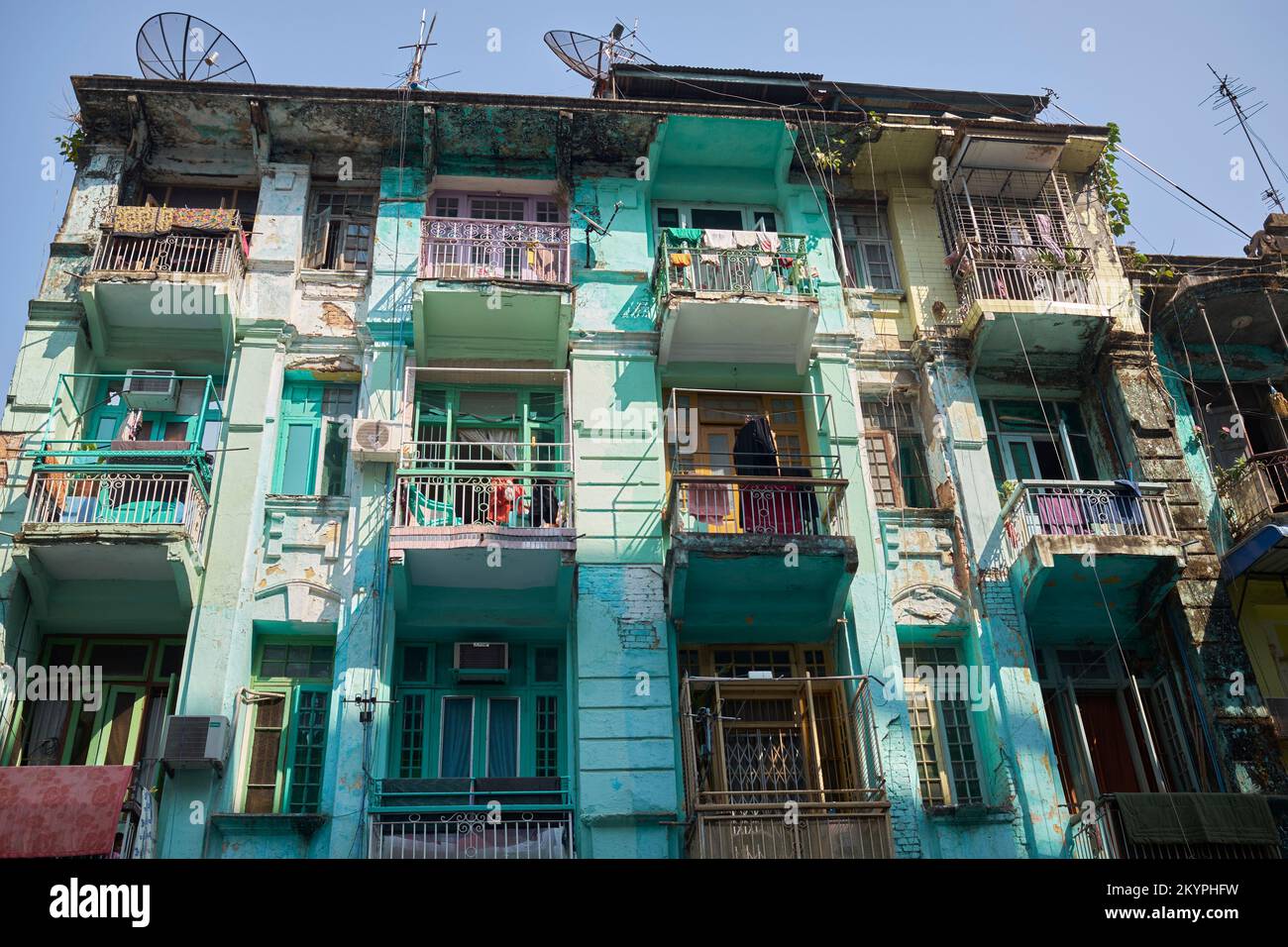 Residential property in downtown Yangon Myanmar Stock Photo Alamy