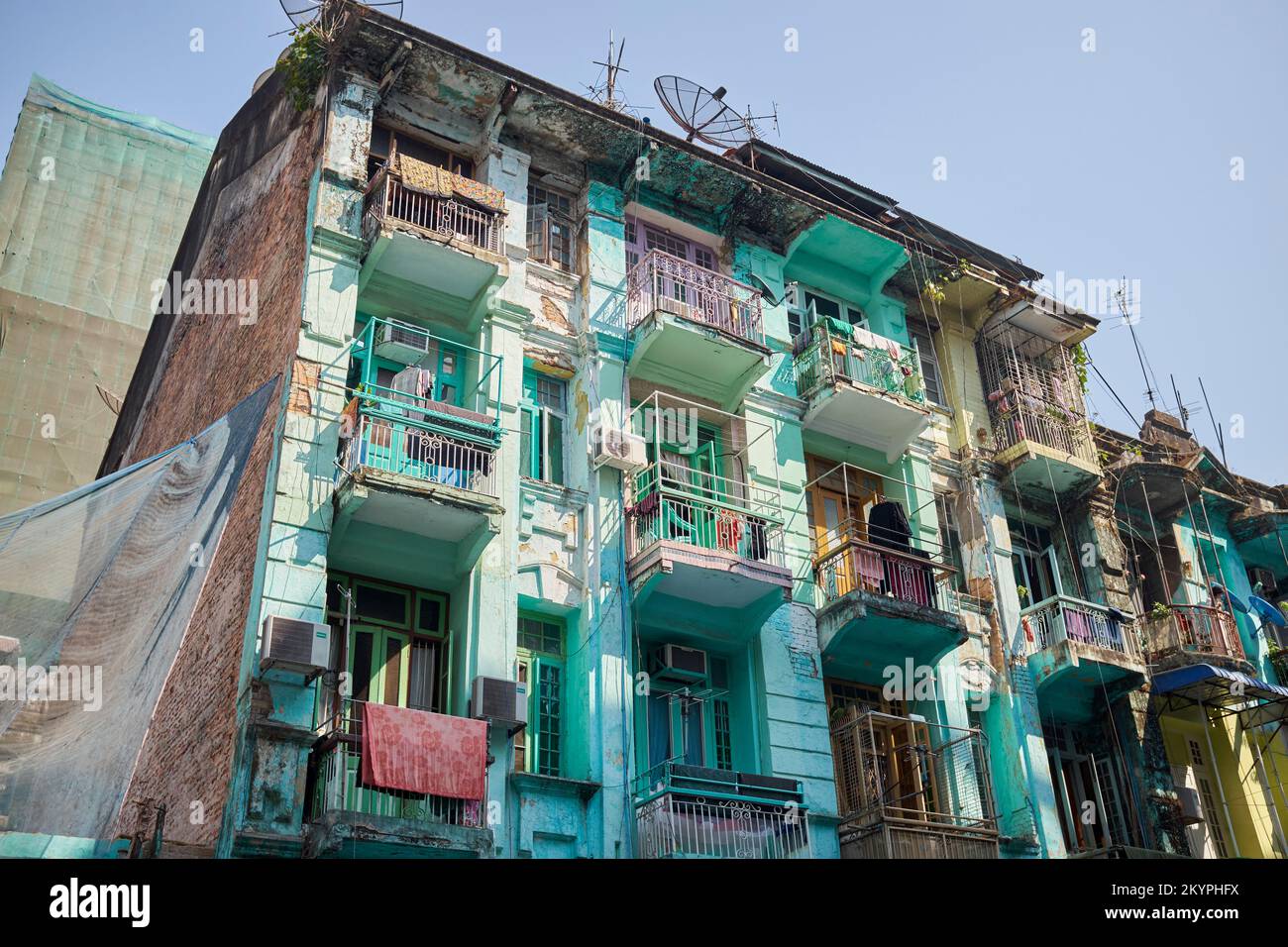 Residential property in downtown Yangon Myanmar Stock Photo Alamy