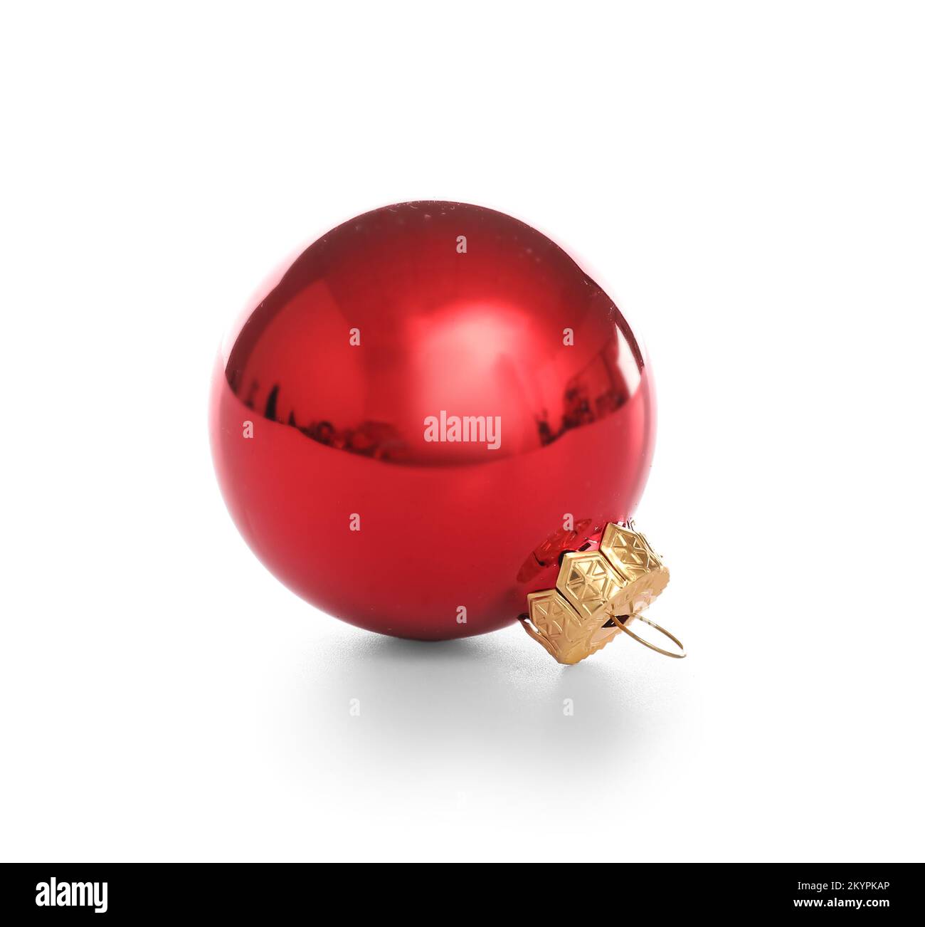 Red Christmas ball isolated on white background Stock Photo - Alamy