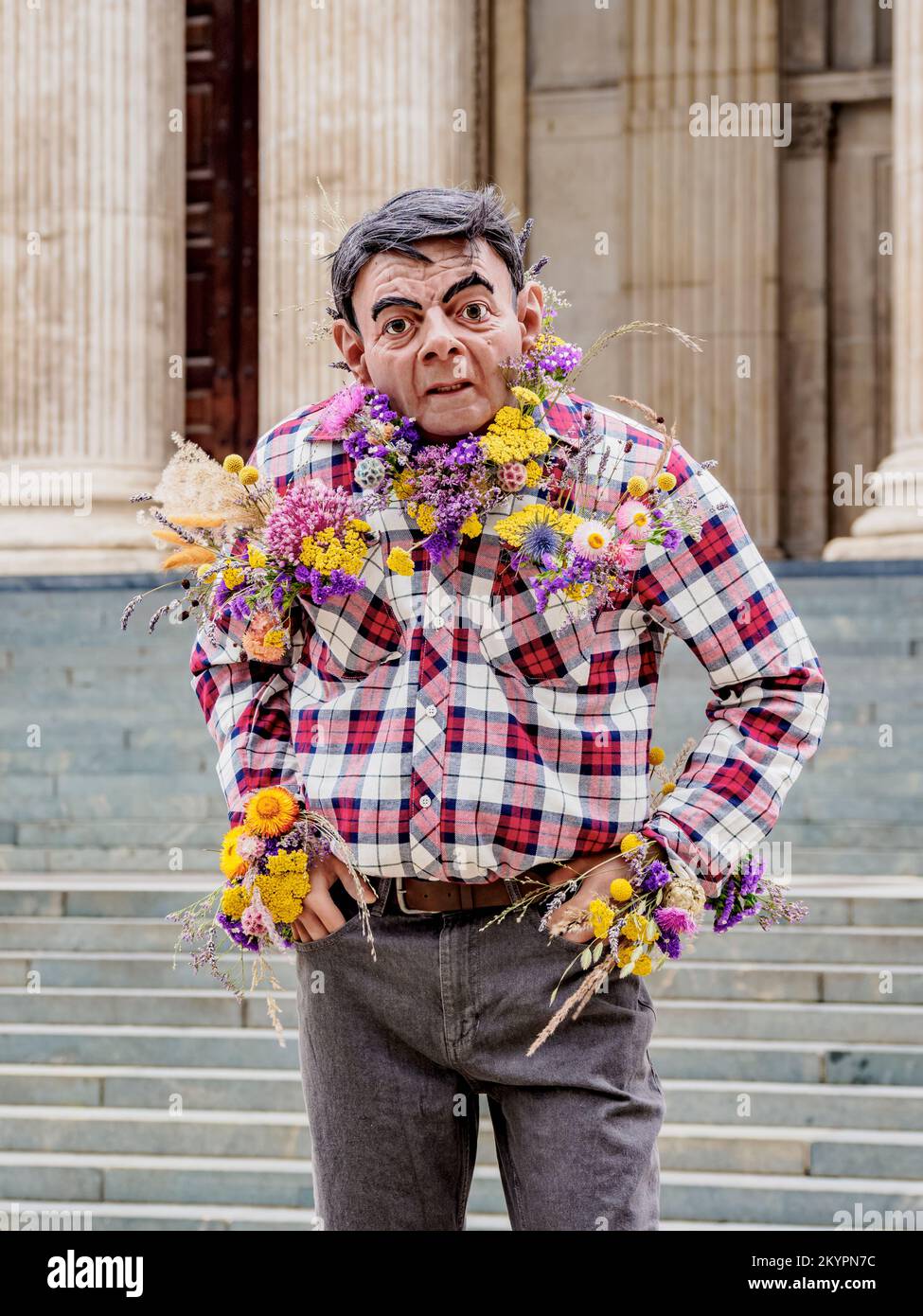 Mr. Bean Statue in front of the St Paul's Cathedral, London, England, United Kingdom Stock Photo