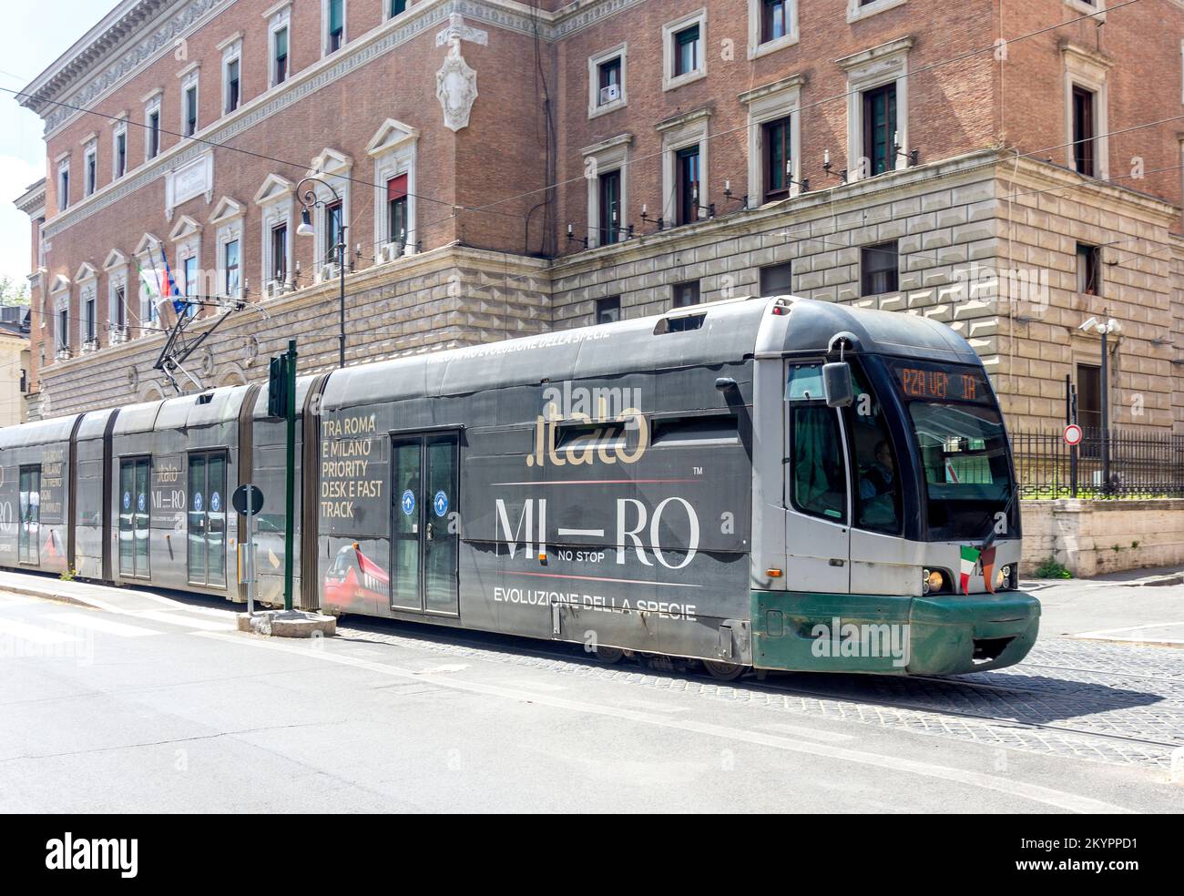 Rome Metrorail tram, Via Arenula, Rome (Roma), Lazio Region, Italy Stock Photo
