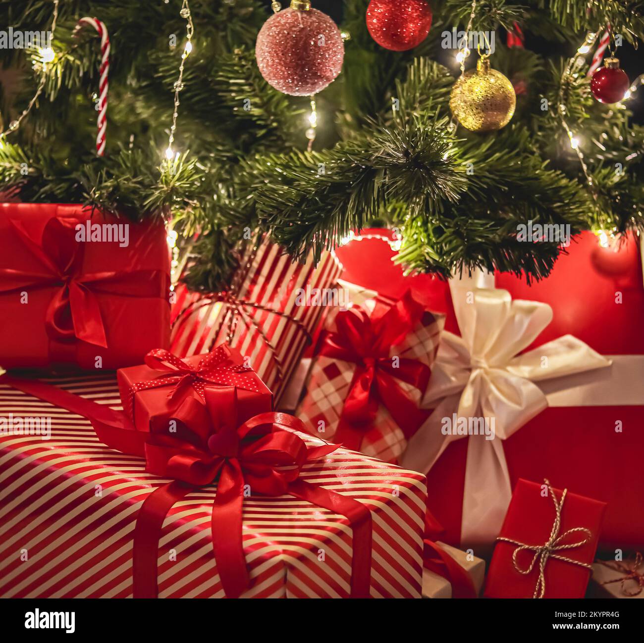 Christmas gifts and festive holiday presents, classic xmas gift boxes