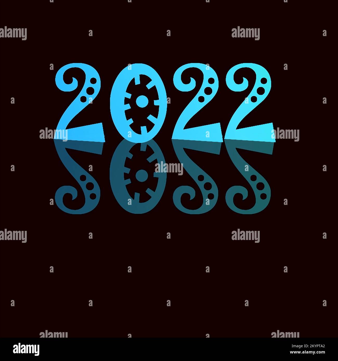 2022 illustrations art year number two thousand and twentytwo