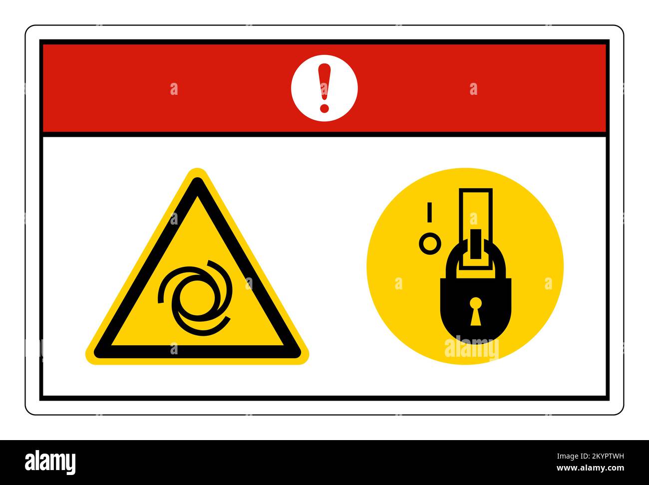 Danger Equipment Starts Automatically Lock Out In De-Energized State Symbol Sign On White Background Stock Vector