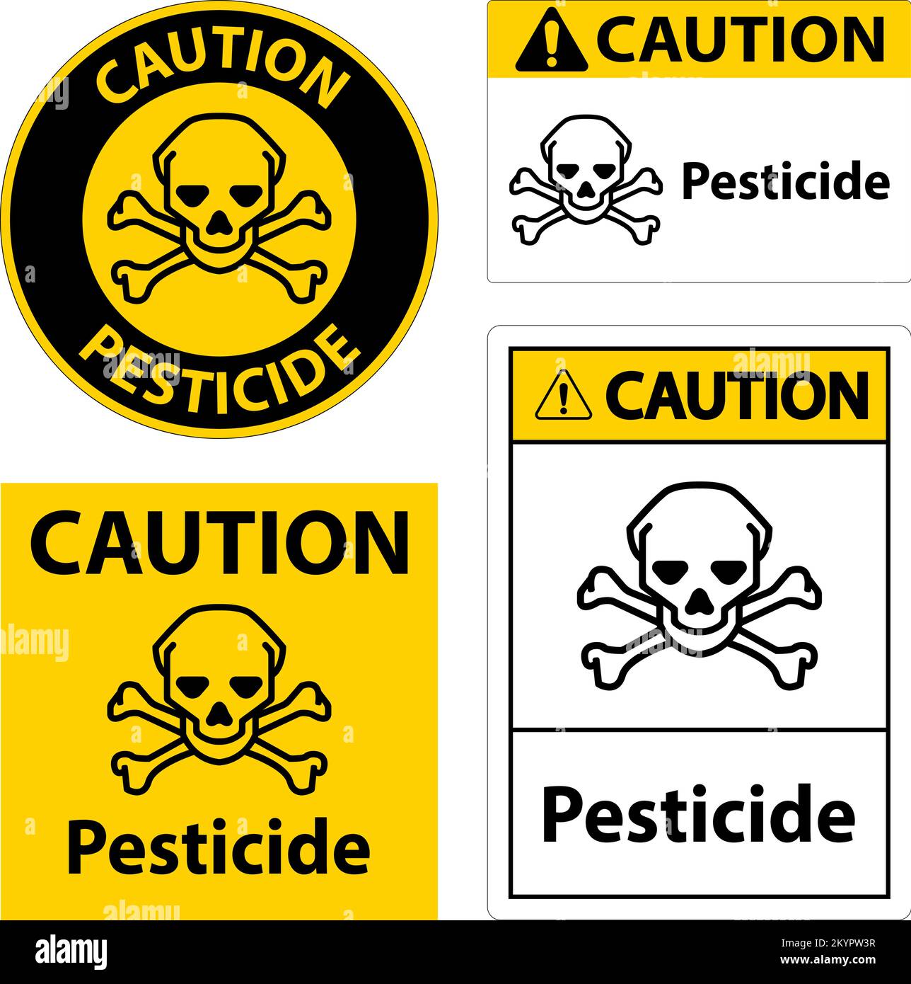 Caution Pesticide Symbol Sign On White Background Stock Vector