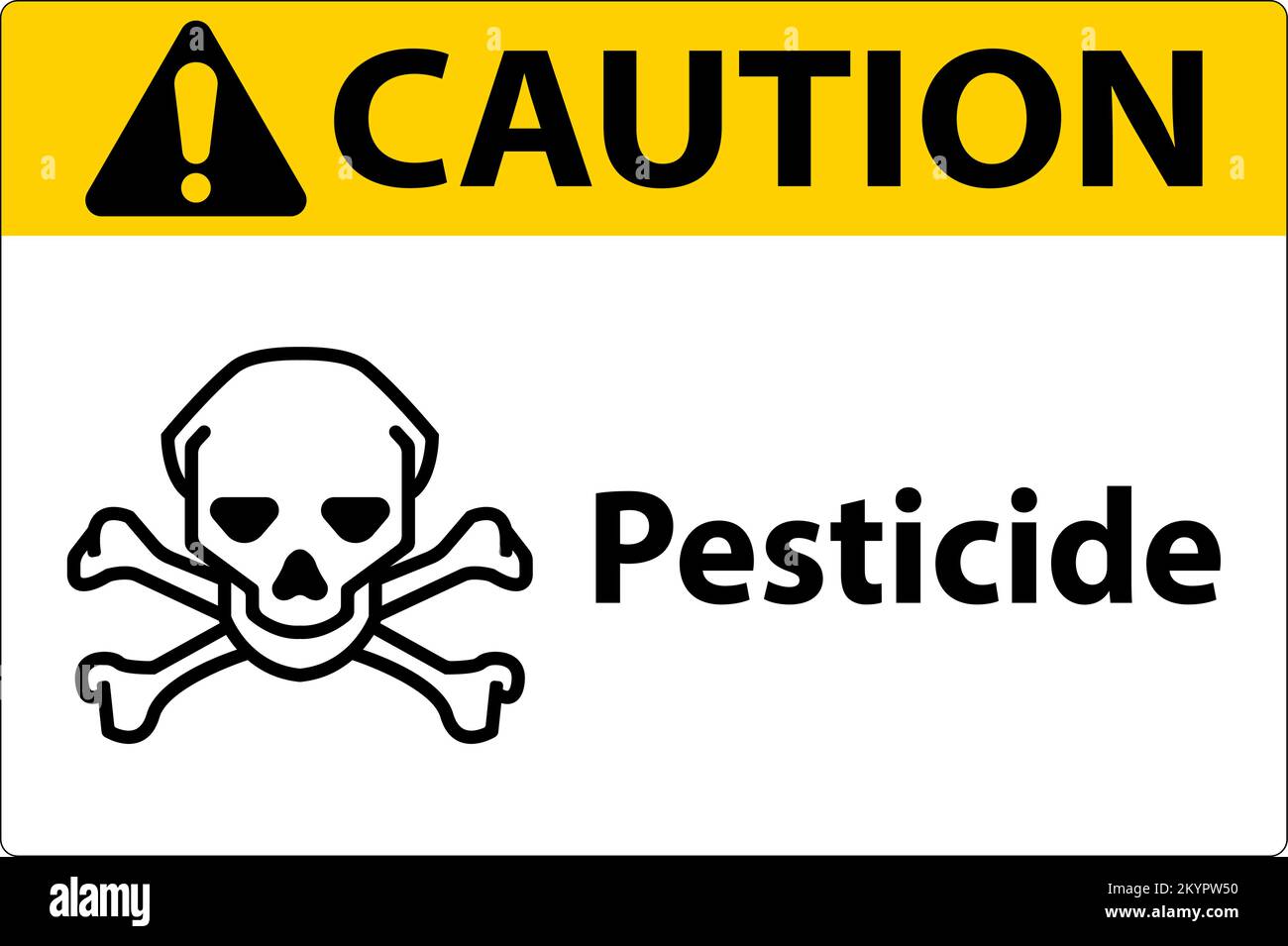 Caution Pesticide Symbol Sign On White Background Stock Vector