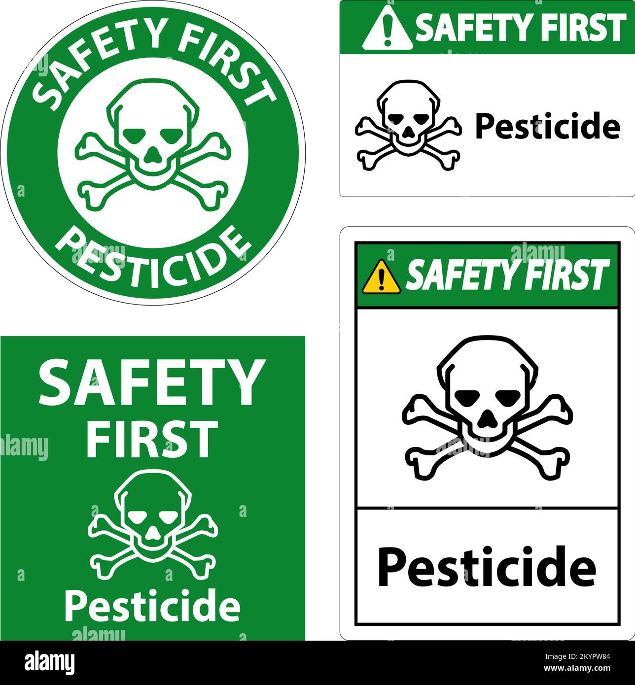 Safety First Pesticide Symbol Sign On White Background Stock Vector