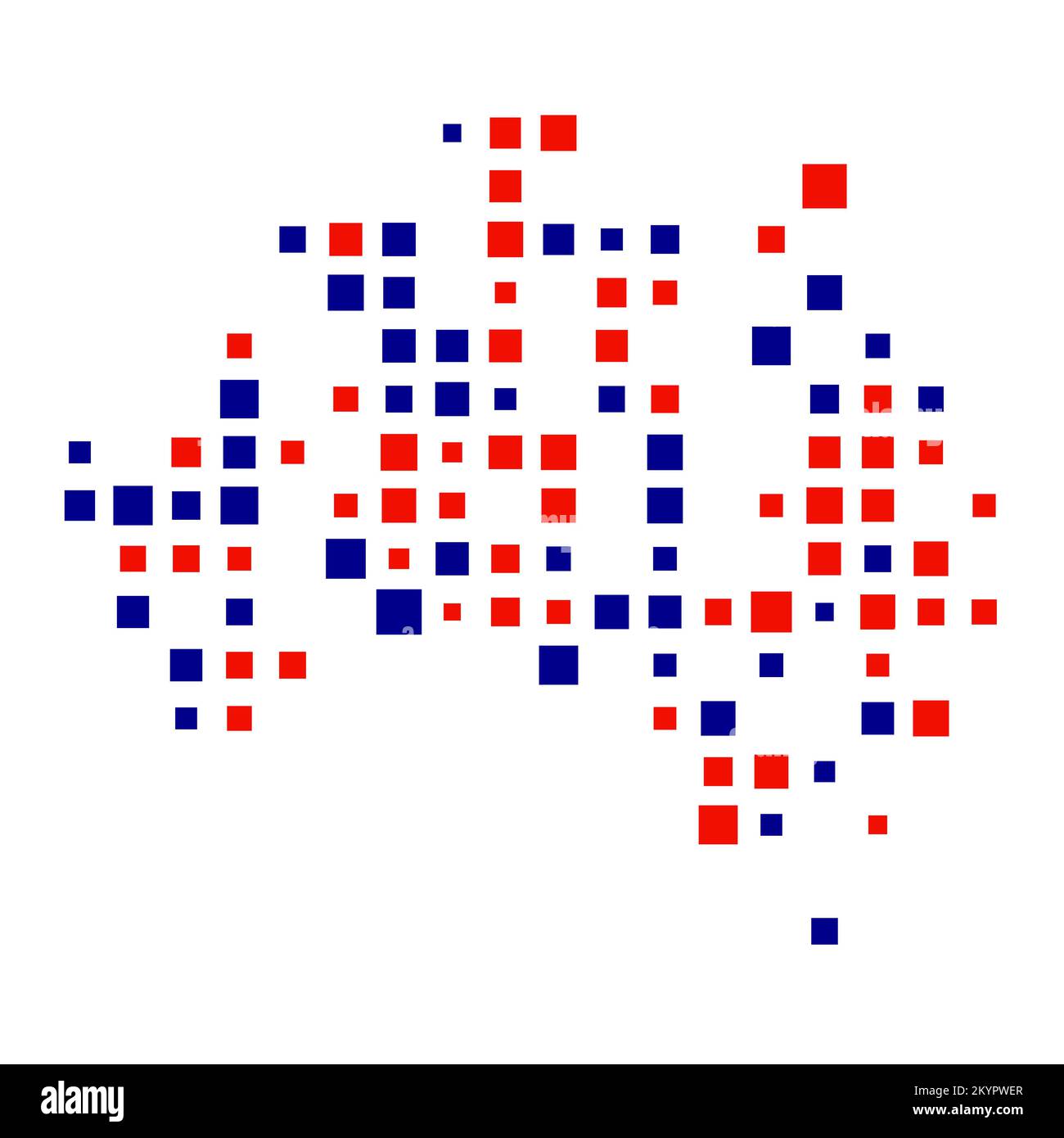 Australia Silhouette Pixelated generative pattern illustration Stock Vector