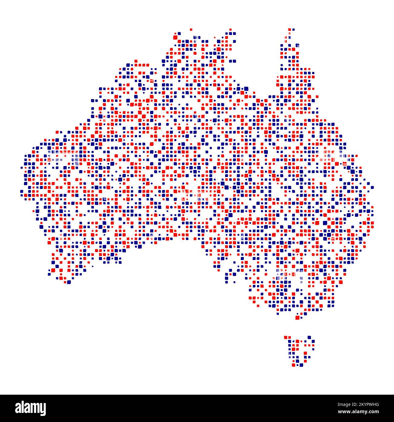 Australia Silhouette Pixelated generative pattern illustration Stock Vector