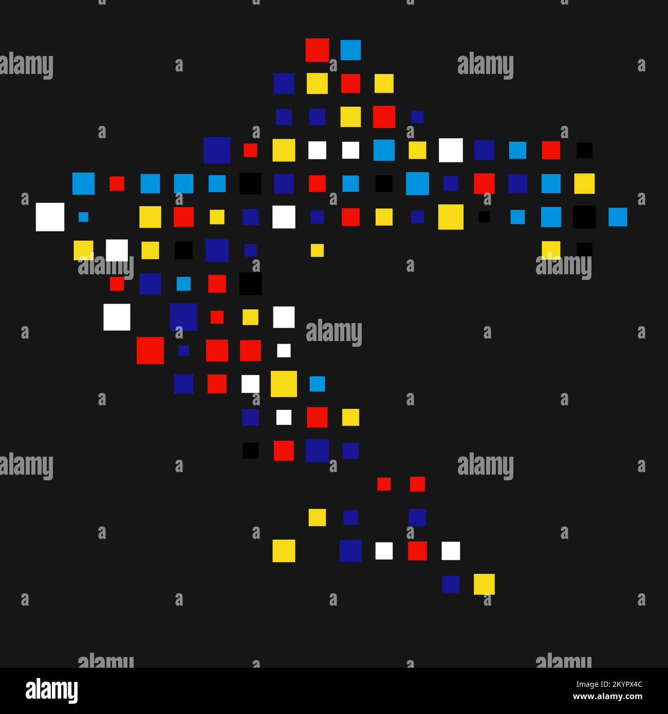 Croatia Silhouette Pixelated generative pattern illustration Stock ...
