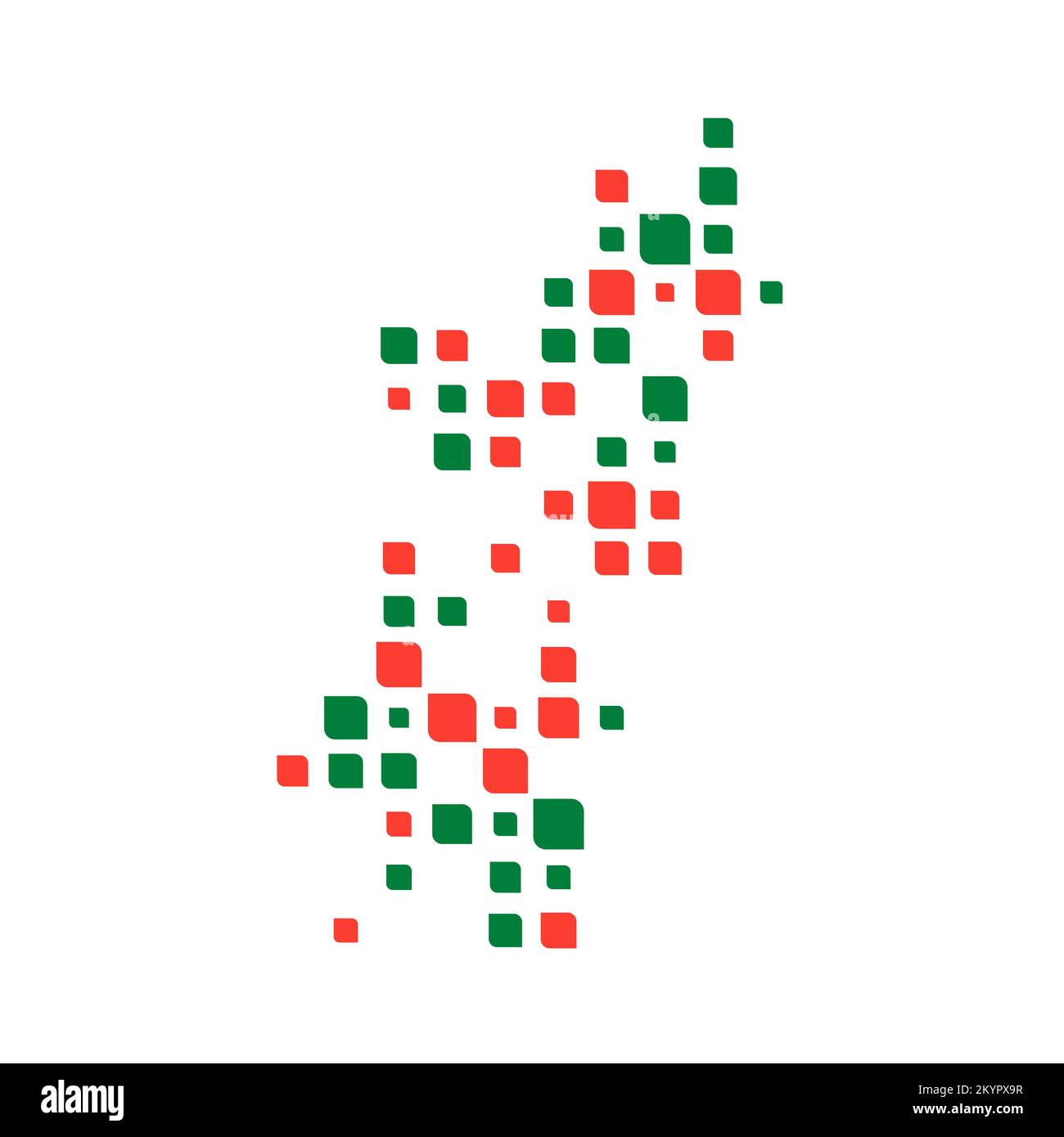 Madagascar Silhouette Pixelated generative pattern illustration Stock Vector