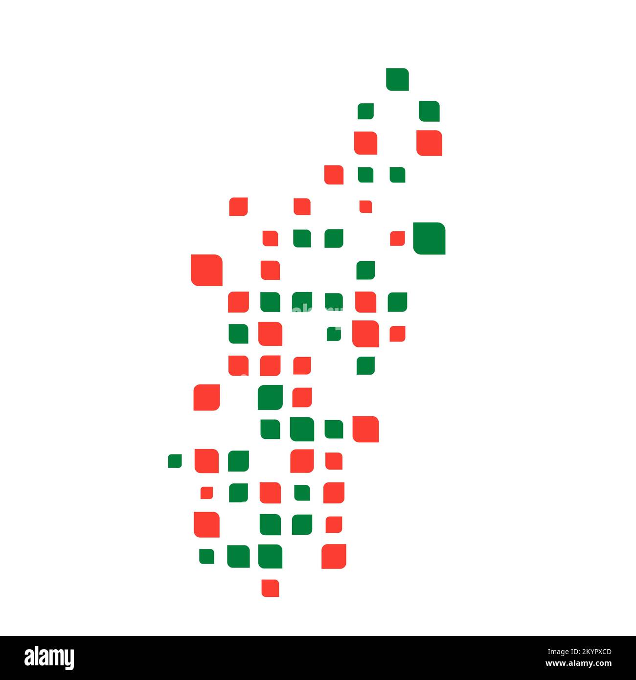 Madagascar Silhouette Pixelated generative pattern illustration Stock Vector