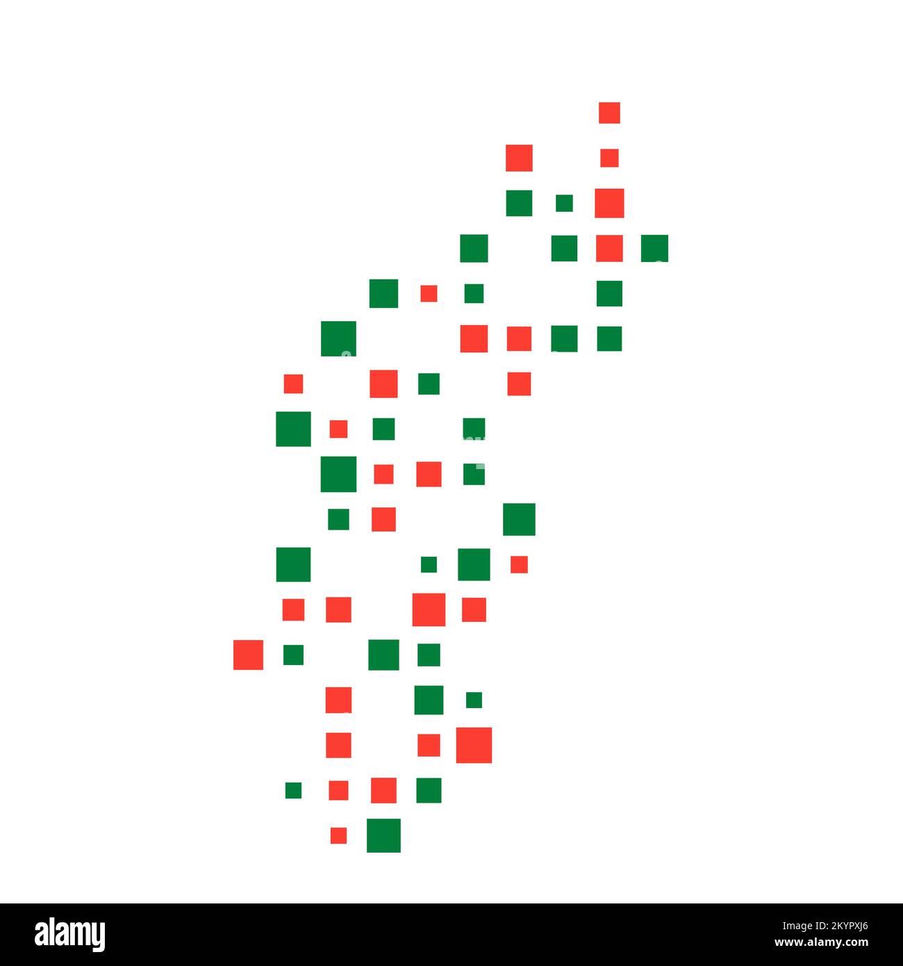 Madagascar Silhouette Pixelated generative pattern illustration Stock Vector