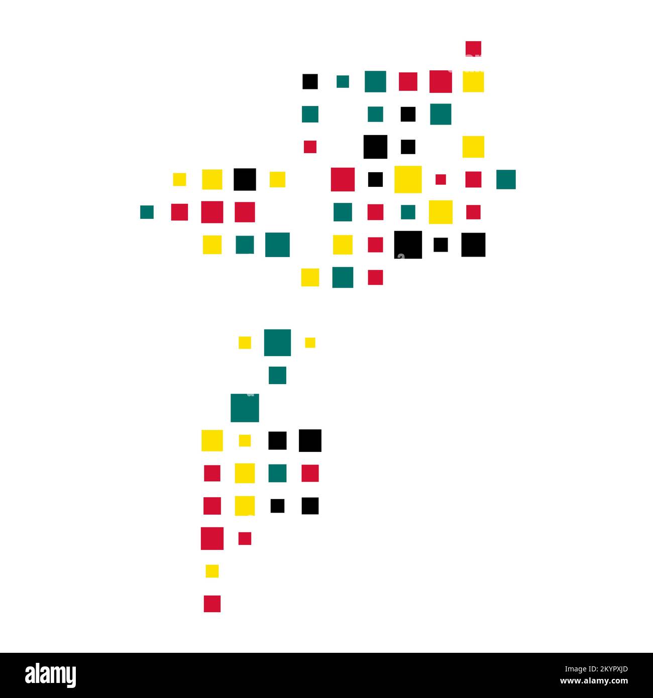 Mozambique Silhouette Pixelated generative pattern illustration Stock Vector