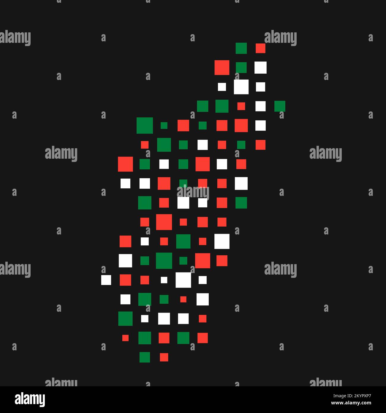 Madagascar Silhouette Pixelated generative pattern illustration Stock Vector