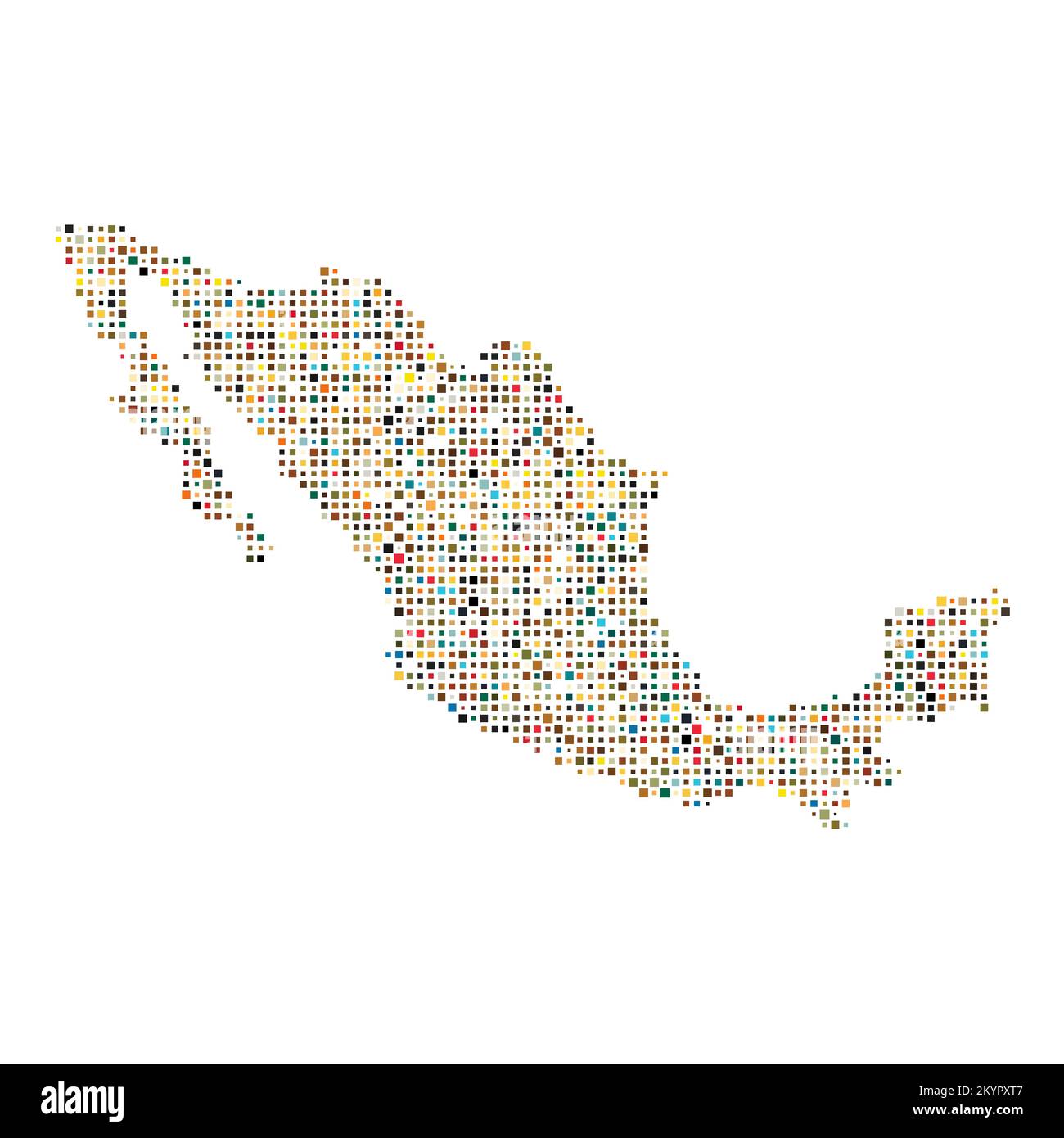 Mexico Silhouette Pixelated generative pattern illustration Stock ...