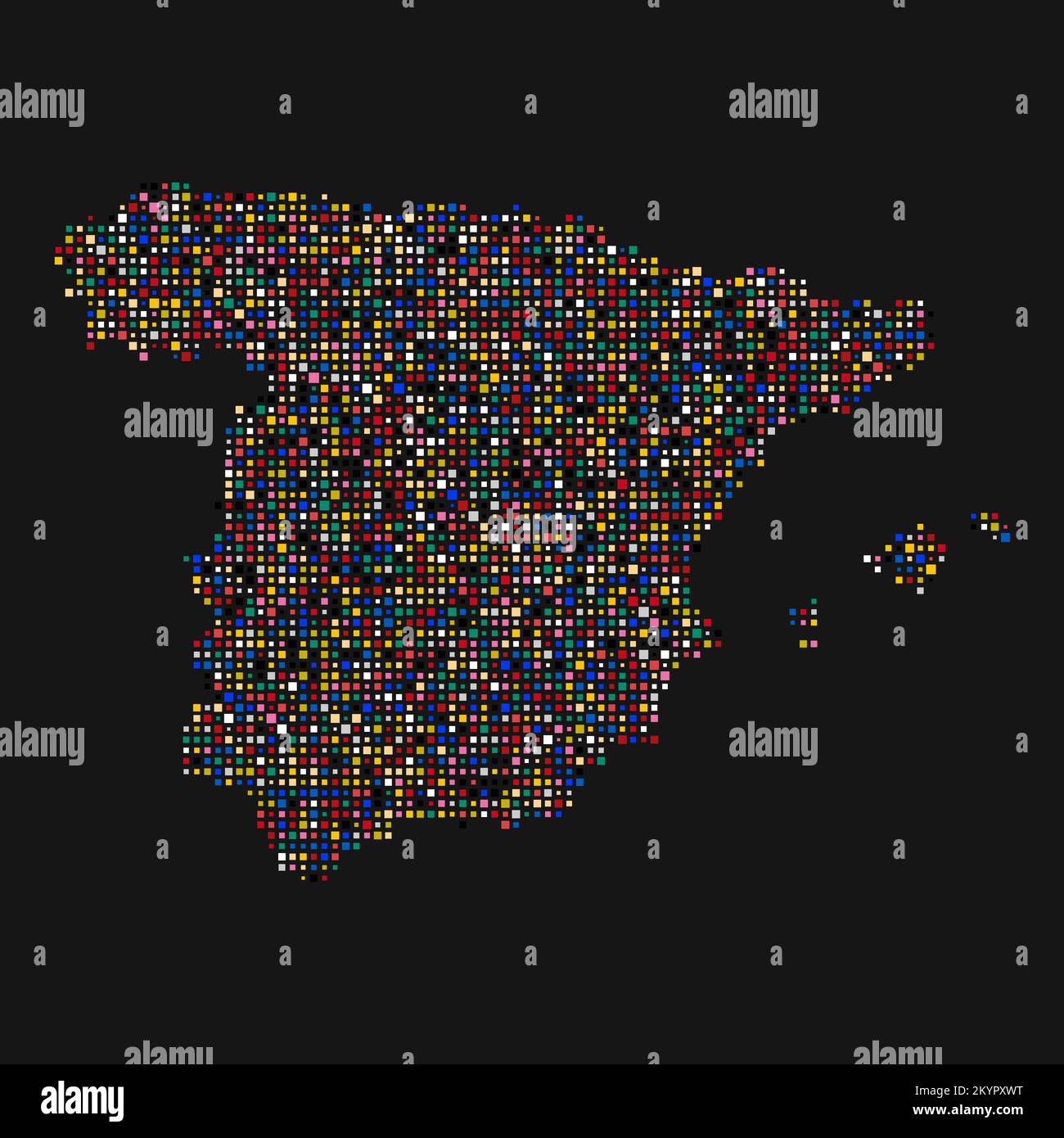 Spain Silhouette Pixelated generative pattern illustration Stock Vector ...