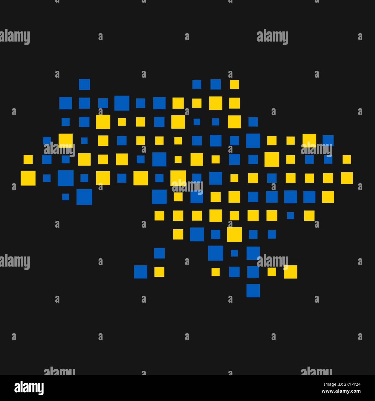 Ukraine Silhouette Pixelated generative pattern illustration Stock ...