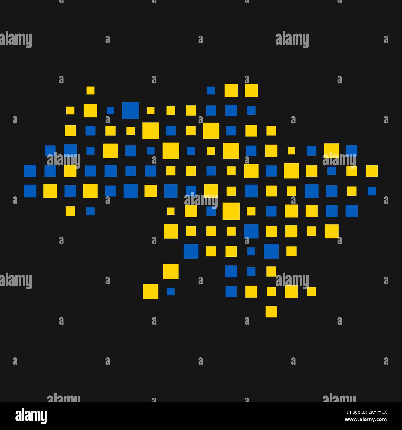 Ukraine Silhouette Pixelated generative pattern illustration Stock ...