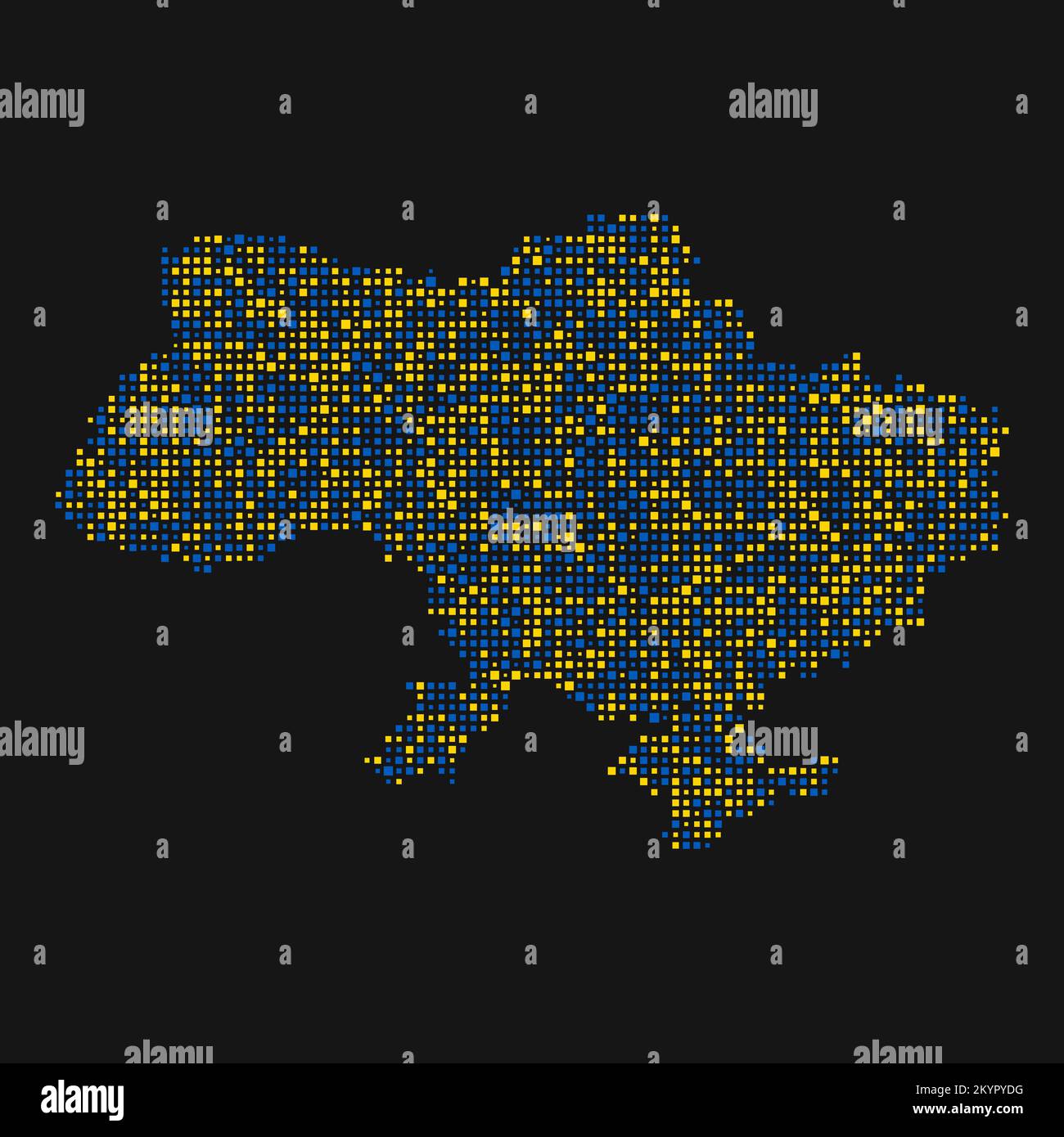 Ukraine Silhouette Pixelated generative pattern illustration Stock ...