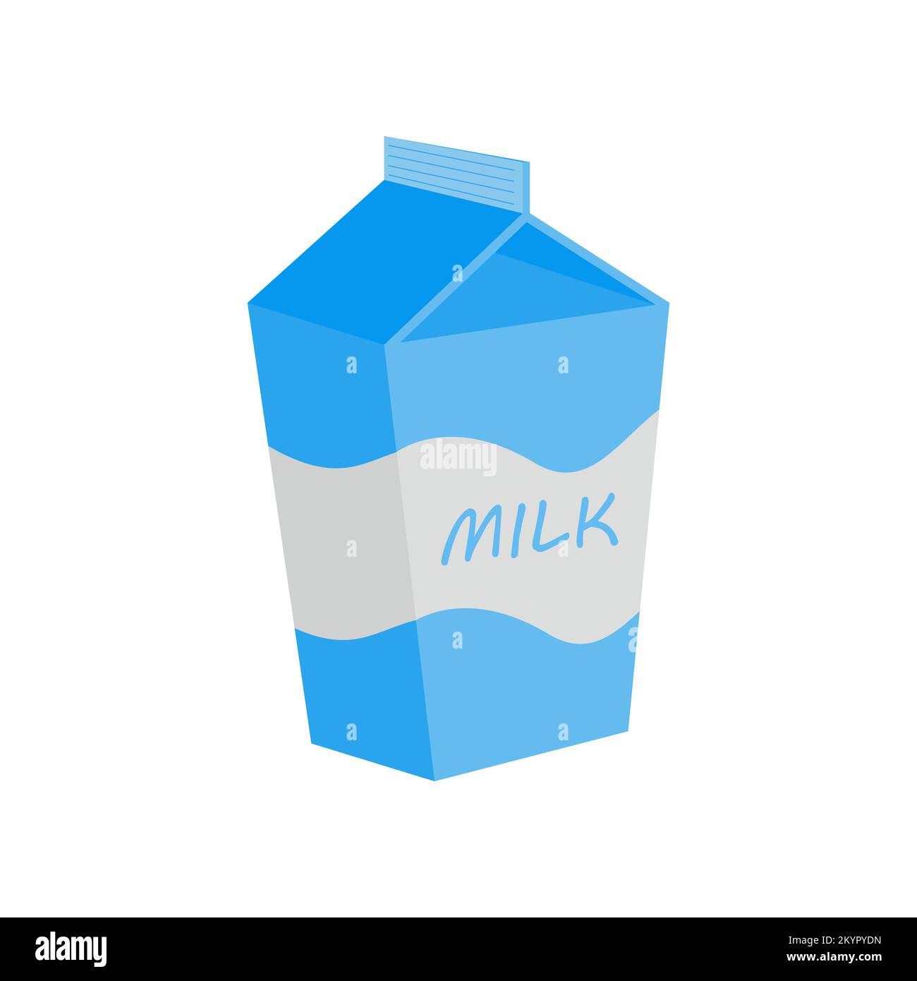 Milk in carton package. Vector illustration in flat cartoon style isolated on white background. Stock Vector