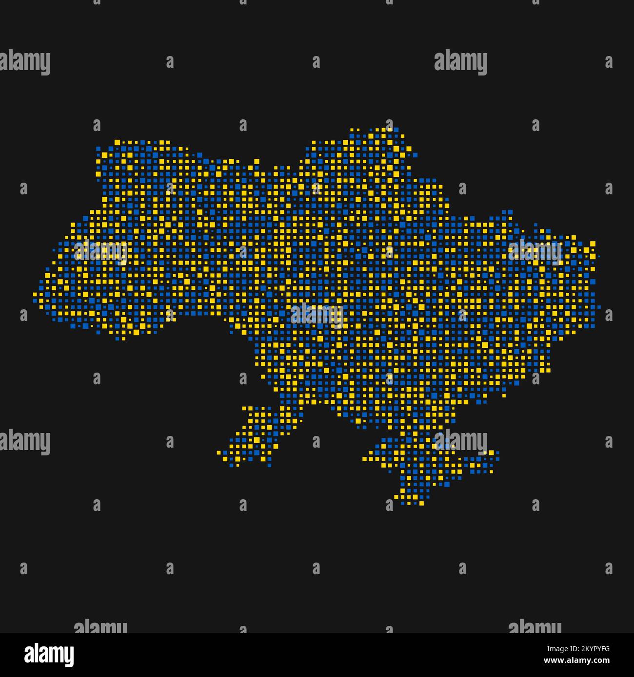 Ukraine Silhouette Pixelated generative pattern illustration Stock ...