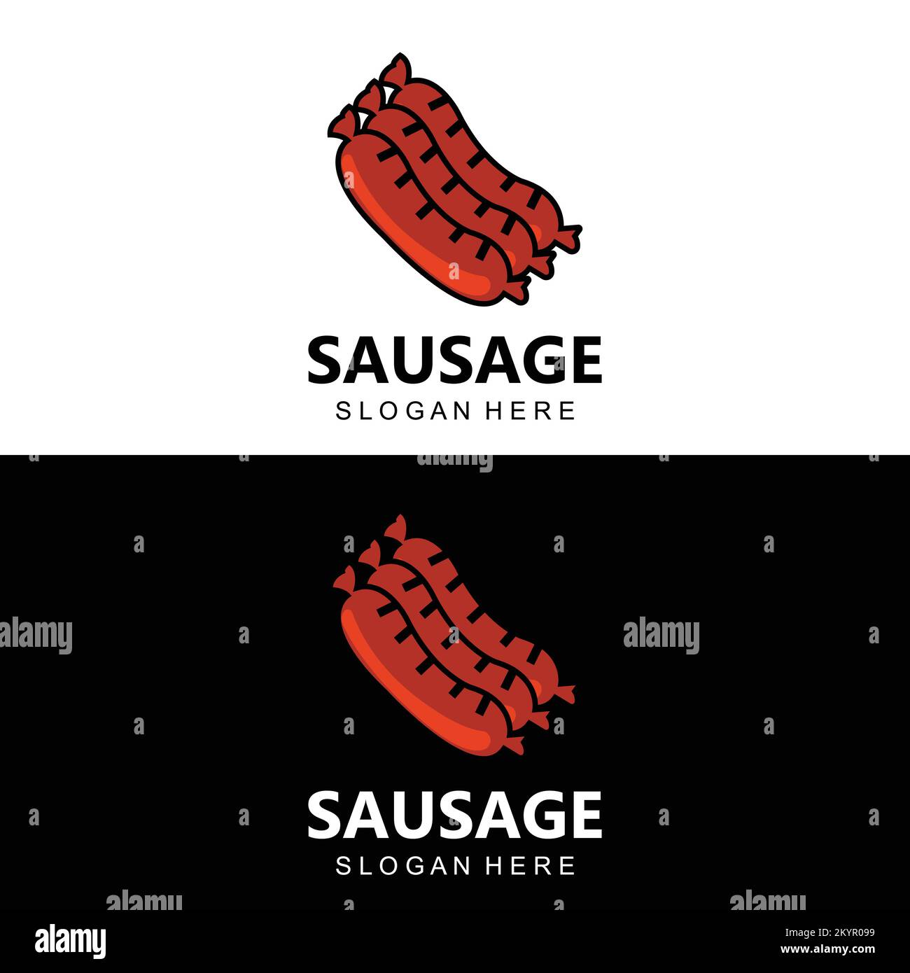 Sausage Logo, Modern Food Vector, Design For Grill Food Brands, BBQ